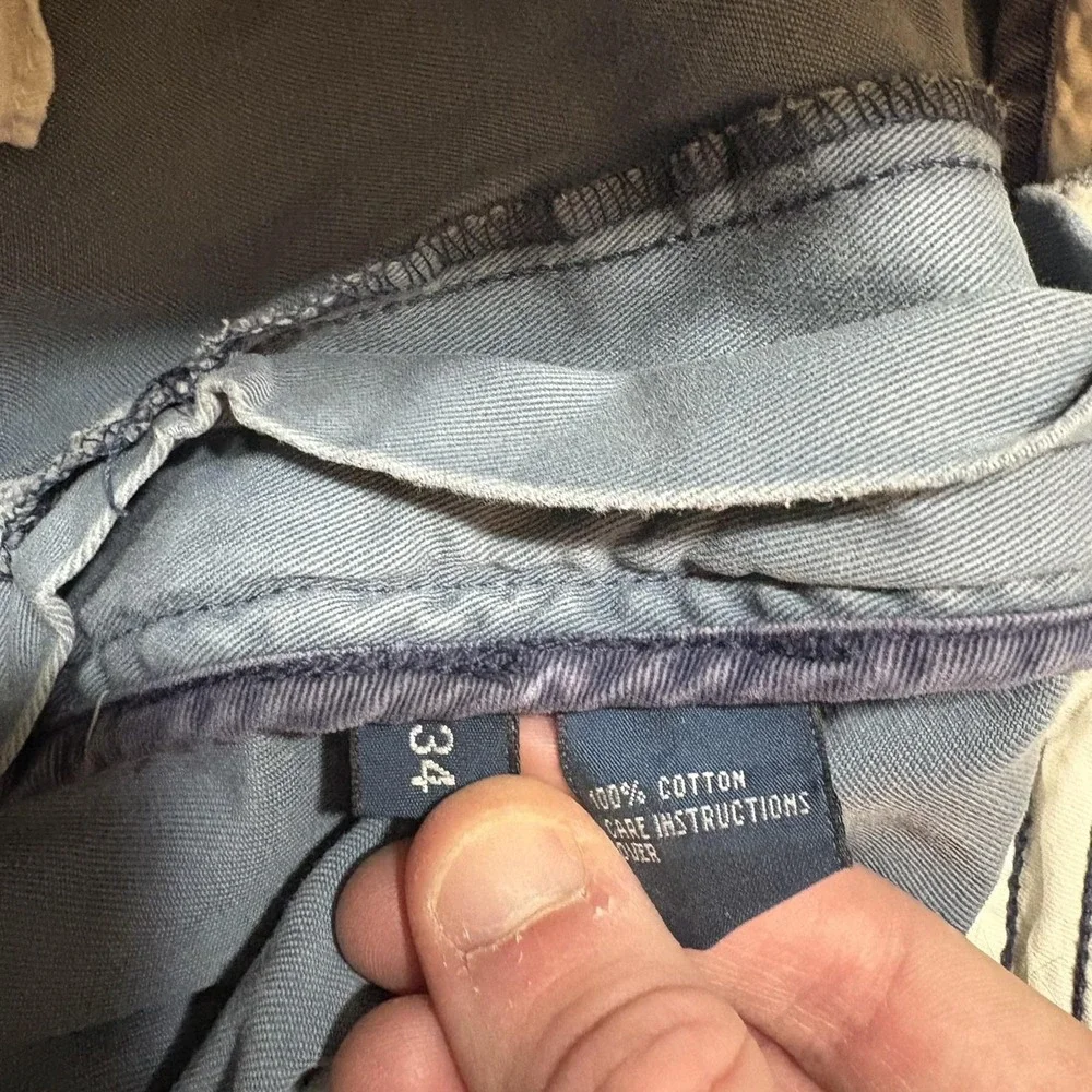 Vtg Polo Ralph Lauren Shorts Mens 32x10 Blue‎ Cargo Chino Casual Utility Baggy